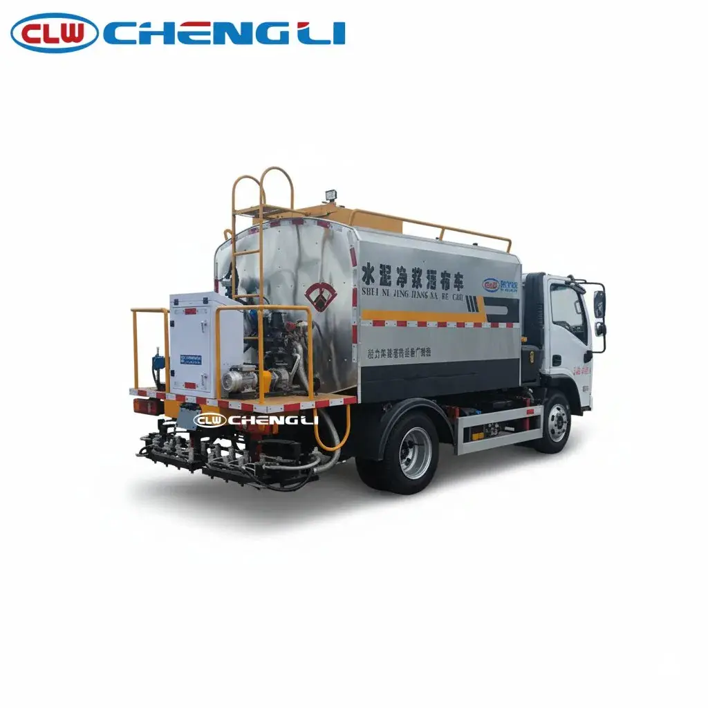 Imprimador de asfalto Dongfeng Vasol 4×2 de 5.500 L, vista trasera lateral